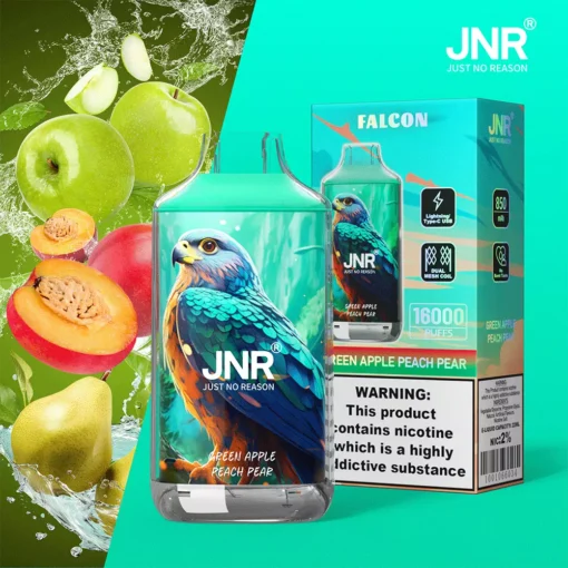 JNR Falcon 16000 Treni Crystal Craft Dual Mesh 2% Basso Nicotina Ordine all'ingrosso Vape monouso ricaricabile Penna - immagine 13