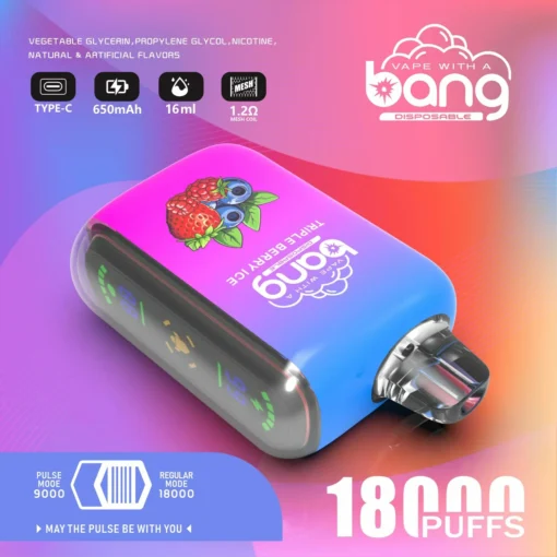Bang Box Vape Rocket 18000 Puffs LED Display Various Flavours 0% 2% 3% 5% Nicotine Wholesale Disposable Vapouriser Wholesale - Image 4