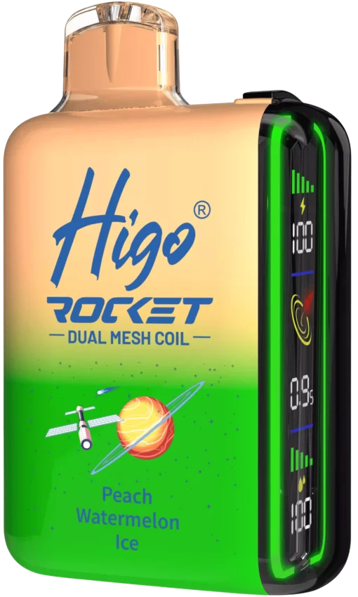 Higo ROCKET 20000 trekt Dubbelnetwerk Intelligente digitale weergave 2% 5% Lage nicotine Groothandel Oplaadbare Wegwerp E-sigarettenpennen - Afbeelding 3