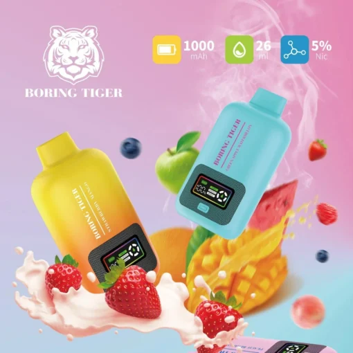 VASY Boring Tiger 25000 puffs: Rechargeable disposable e-cigarette with digital display, 4-mesh coil technology and 3 modes for a customised vaping experience - wholesale and bulk purchase