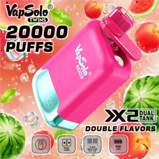 VapSolo Twins 20000 Züge Smart Display Doppeltank-System 2% 5% Niedriger Nikotin Großhandel Aufladbare Einweg-Dampfer Stifte - Imagen 7Se convierte en: VapSolo Twins 20000 tiradas Pantalla inteligente Sistema de doble tanque 2% 5% Bajo contenido de nicotina Mayorista Vaporizadores recargables de un solo uso - Imagen 7