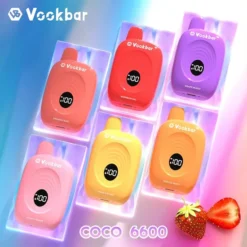 Vookbar Coco 6600 Puffs: Display digitale intelligente, 3% Nicotina, Vape ricaricabile usa e getta con stile per l'ingrosso