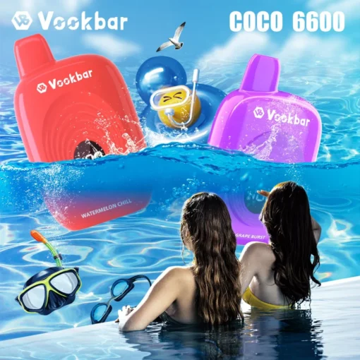 Vookbar Coco 6600 treinen: Digitaal slim display, 3% nicotine, oplaadbaar wegwerp vape met stijl voor groothandel - Afbeelding 7