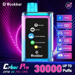 Vookbar Cyber Pro 30000 Züge Dual-Mesh Touchscreen 0% 2% 3% 5% Niedrig-Nikotin Großhandel Einweg E-Zigaretten mit 20 Geschmacksrichtungen und Wiederaufladbarer Funktion