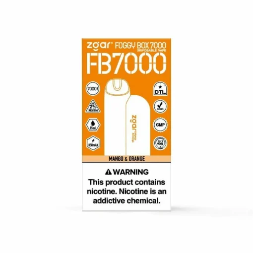 ZGAR FOGGY BOX 7000 Puffs – Adjustable airflow, 2% nicotine, Rechargeable Disposable E-Cigarette for bulk orders wholesale - Image 3