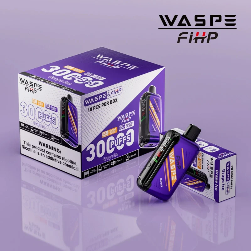 WASPE FIHP 30000 Puffs Double Mesh LED Display 0% 2% 5% Lage Nicotine Groothandel Oplaadbare Wegwerp Vaporisator Pen
