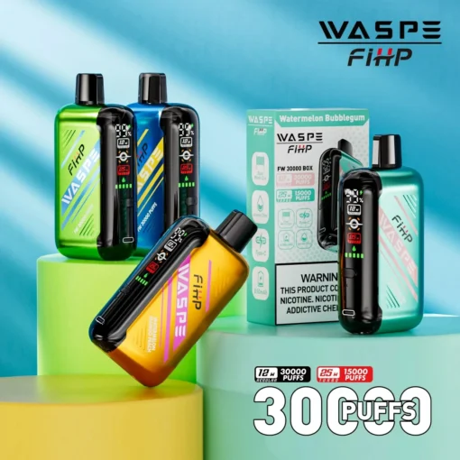 WASPE FIHP 30000 bouffées double maille affichage LED 0% 2% 5% Faible taux de nicotine en gros Stylo rechargeable jetable