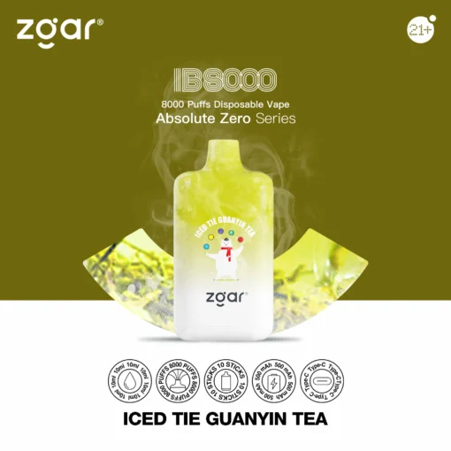 ZGAR EISBOX 8000 treinen - 15 smaken, 2% nicotine, Herlaadbare wegwerp vape groothandel - Afbeelding 15
