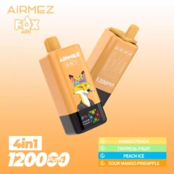 Airmez Fox 120000 de puffs Premium 4 în 1 Aroma reutilizabil, sărac în nicotină, vape-uri de unică folosință