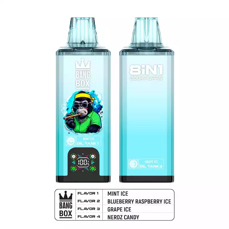 BANG BOX 200K 8IN1 – 200.000 caladas Vape desechable con 4 tanques y pantalla inteligente - Imagen 2