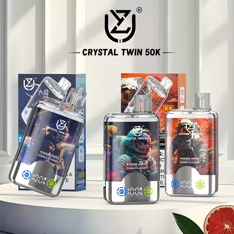 UZY CRYSTAL TWIN 50.000 Züge mit Dual-Mesh & LED-Anzeige Einweg-E-Zigarette im Großhandel