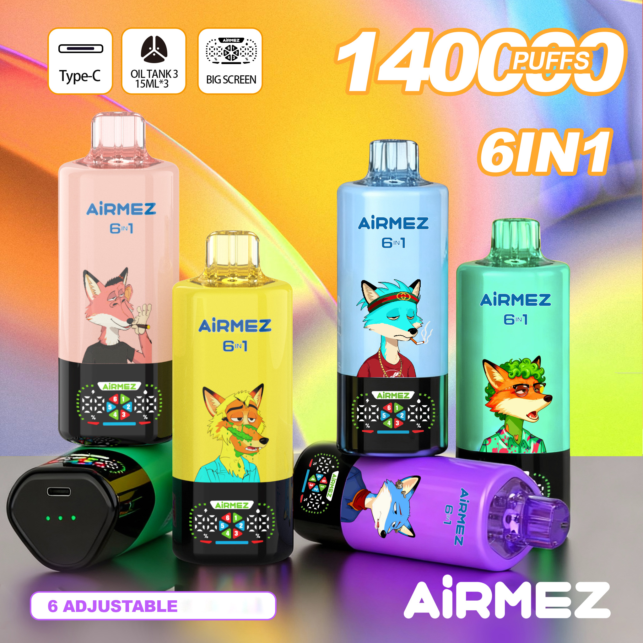 Fox Airmez 140.000 Puffs por Grosse Quantidade