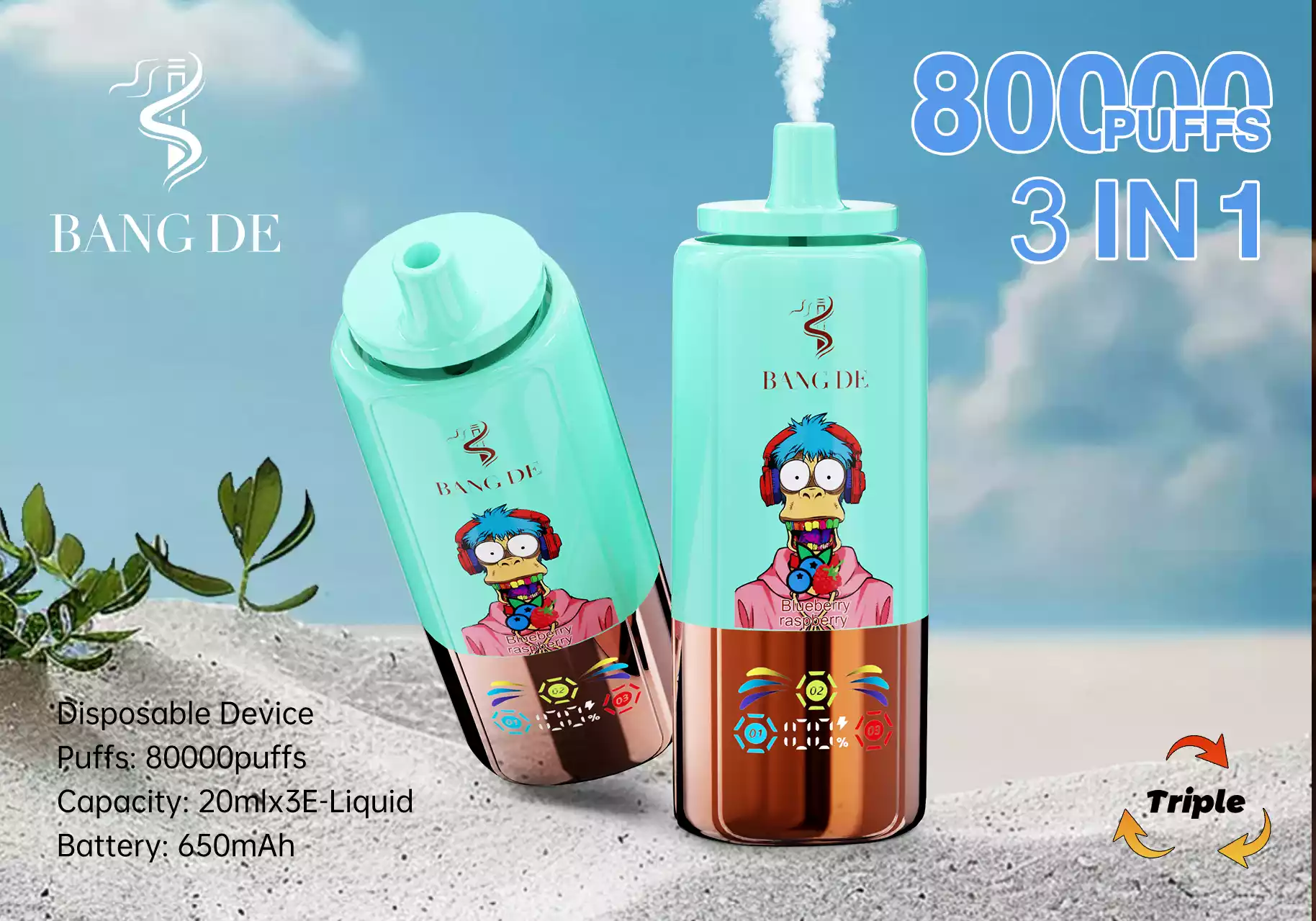 BANG DE 80K 80.000 Züge mit Triple Pod System Einweg-E-Zigaretten im Großhandel – Bild 7