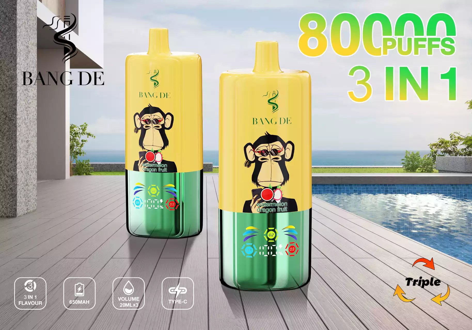 BANG DE 80K 80.000 Züge mit Triple Pod System Einweg-E-Zigaretten im Großhandel – Bild 6
