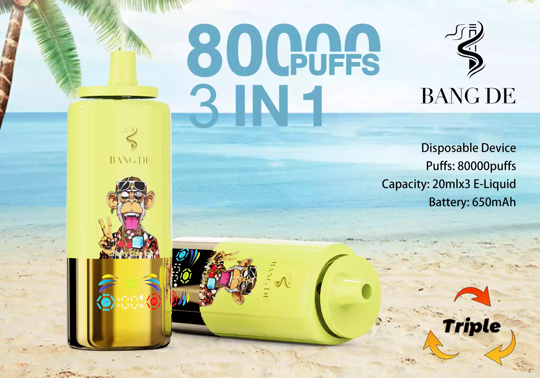 BANG DE 80K 80.000 Züge mit Triple Pod System Einweg-E-Zigaretten im Großhandel – Bild 3