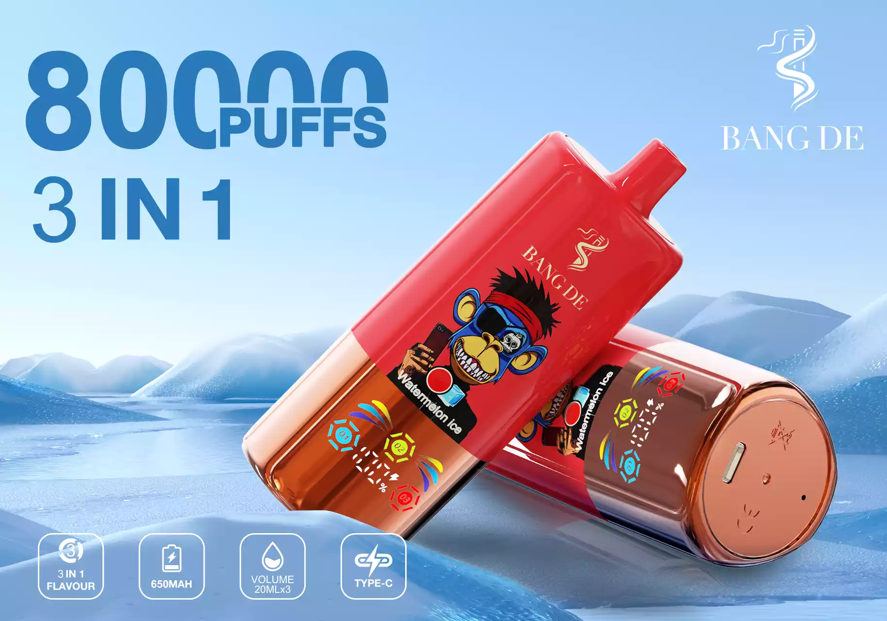 BANG DE 80K 80.000 Züge mit Triple Pod System Einweg-E-Zigaretten im Großhandel – Bild 2
