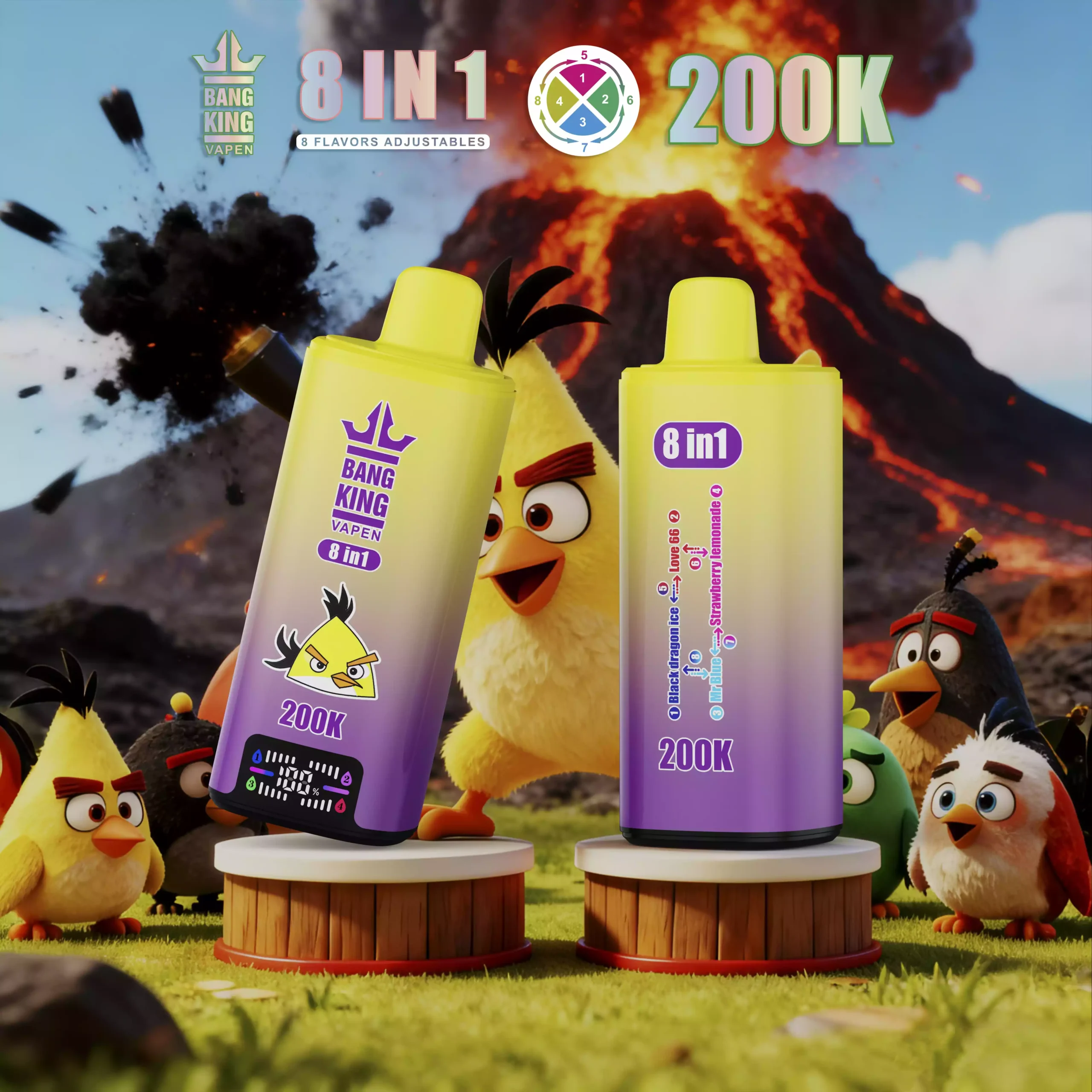 BANG KING 200K DSK073 Einweg-Vape mit 1.0Ω Quad-Mesh-Coil und 8 Aromen-Switch – 200.000 Puffs Bulk-Kauf – Bild 10