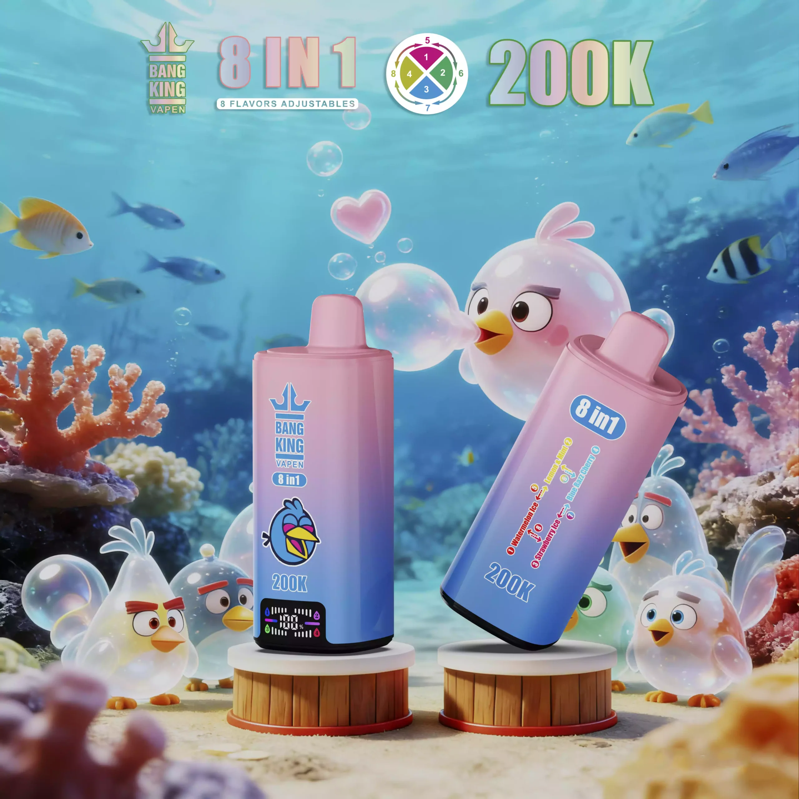 BANG KING 200K DSK073 Einweg-Vape mit 1.0Ω Quad-Mesh-Coil und 8 Aromen-Switch – 200.000 Puffs Bulk-Kauf – Bild 8