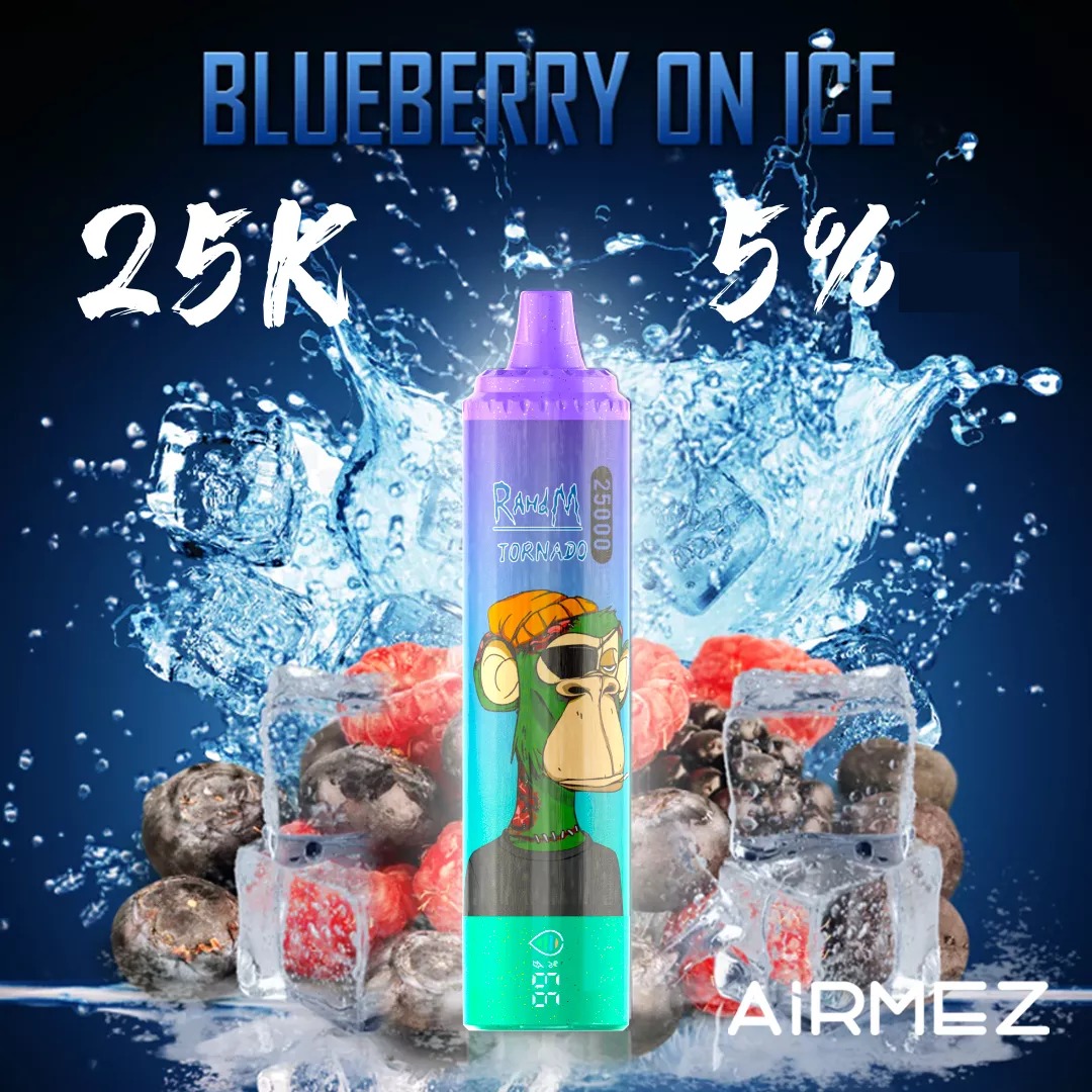 E-liquide jetable AIRMEZ TORNADO 25 000 bouffées avec écran intelligent et double bobine Mesh, sans quantité minimale de commande