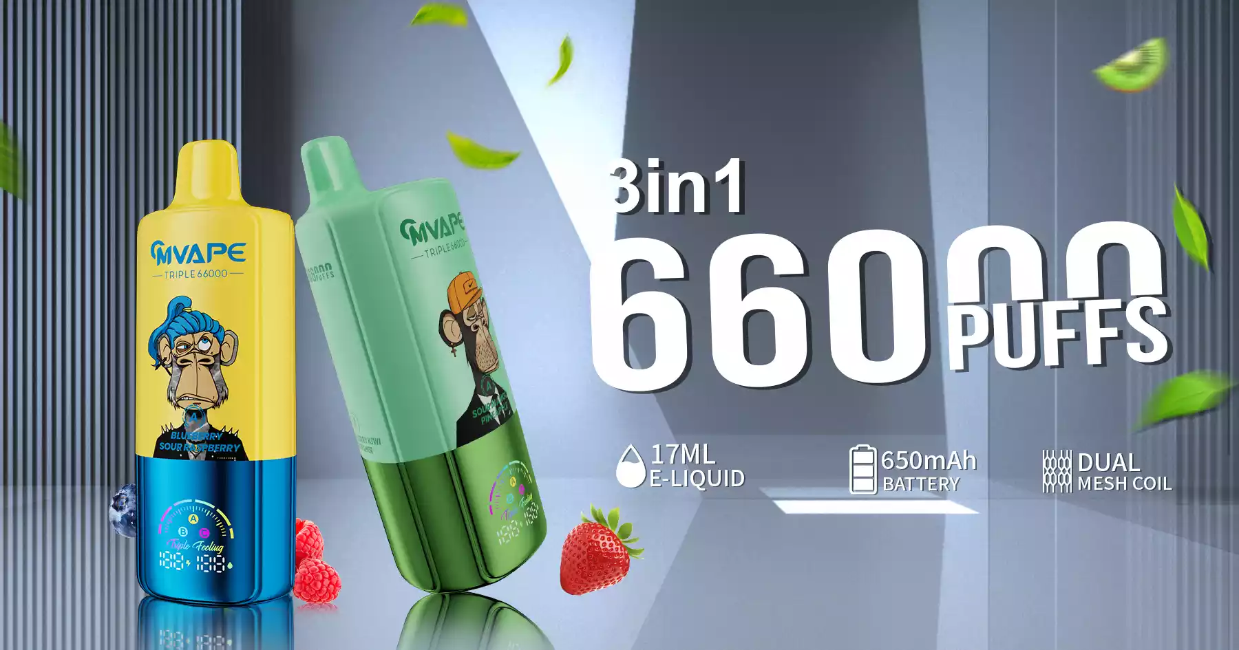 CRYSTAL MARY PULSE TRIPLE 66K 66000 Puffs mit Mesh Coil Einweg-E-Zigaretten Bulk Buy