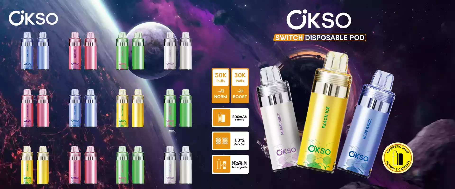 OKSO SWITCH KIT 50000 Züge Dual Mesh 50K Einweg E Zigarette Großhandel