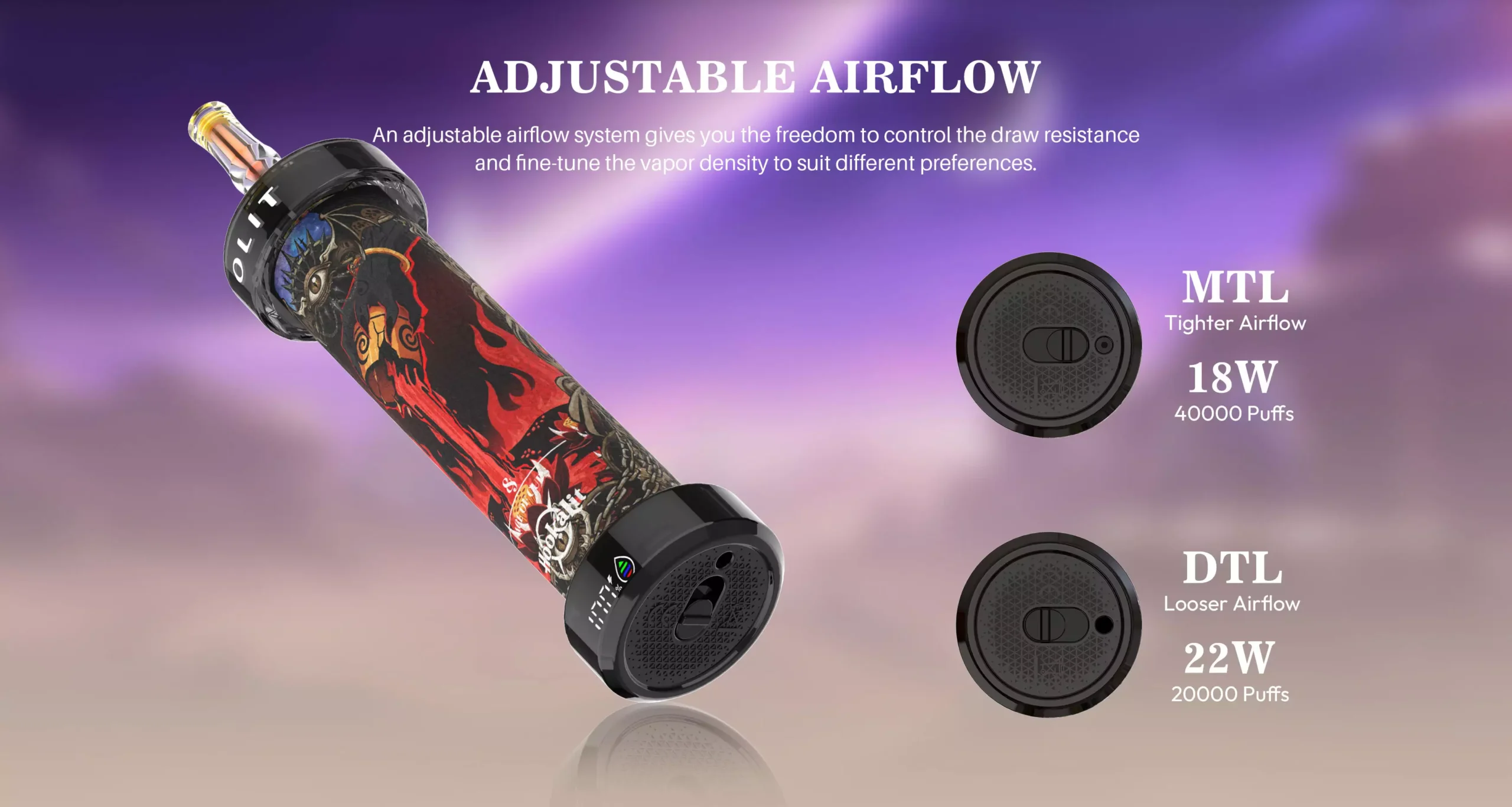 OLIT HOOKALIT 40000 zaciągnięć 40K Puffs - jednorazowe e-papierosy z trybem podwójnej mocy dostępne w sprzedaży hurtowej